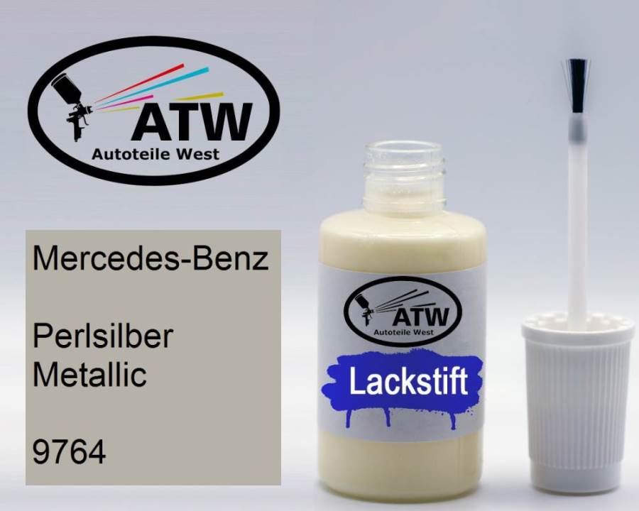 Mercedes-Benz, Perlsilber Metallic, 9764: 20ml Lackstift, von ATW Autoteile West.